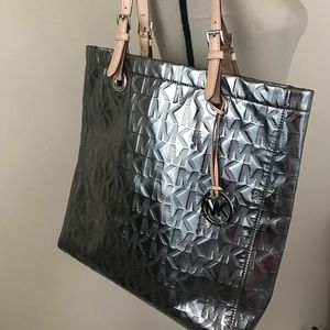 Michael Kors silver Metallic tote